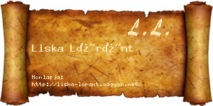 Liska Lóránt névjegykártya