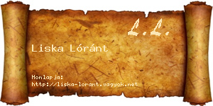 Liska Lóránt névjegykártya