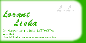 lorant liska business card